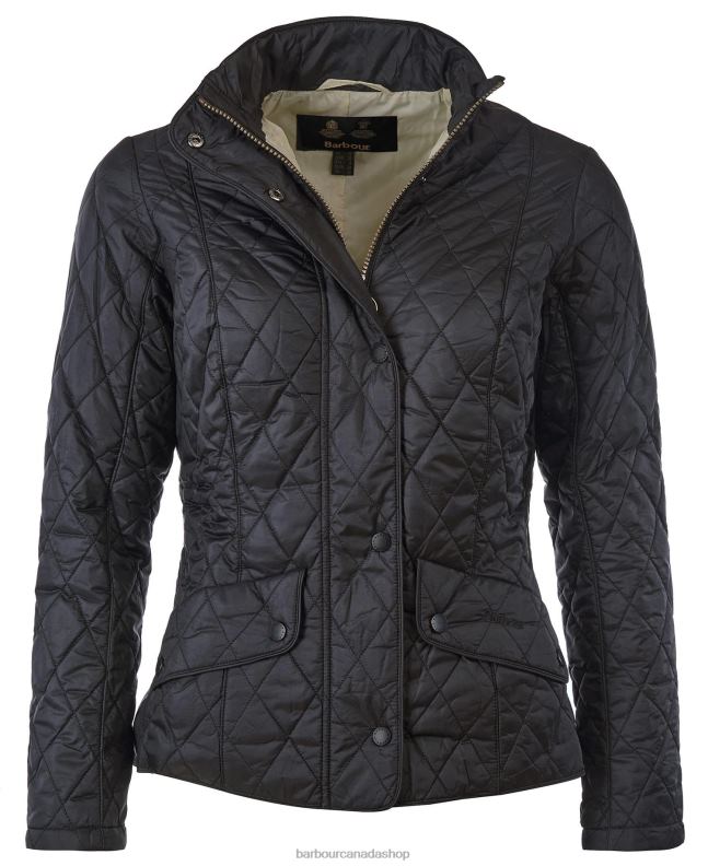 Barbour Clothing Women Black/Stone Flyweight Cavalry Quilted Jacket 2BB2F1414