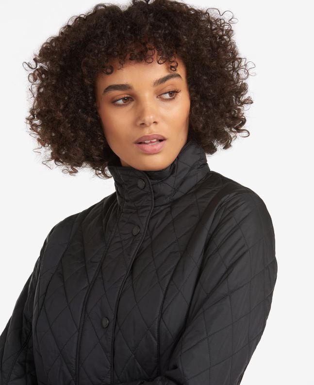 Barbour Clothing Women Black/Stone Flyweight Cavalry Quilted Jacket 2BB2F1414