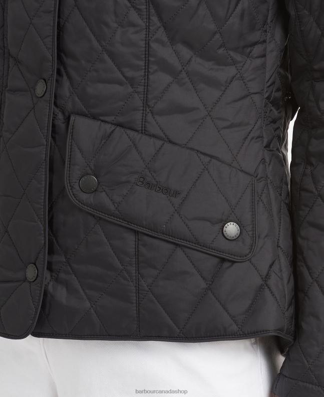 Barbour Clothing Women Black/Stone Flyweight Cavalry Quilted Jacket 2BB2F1414