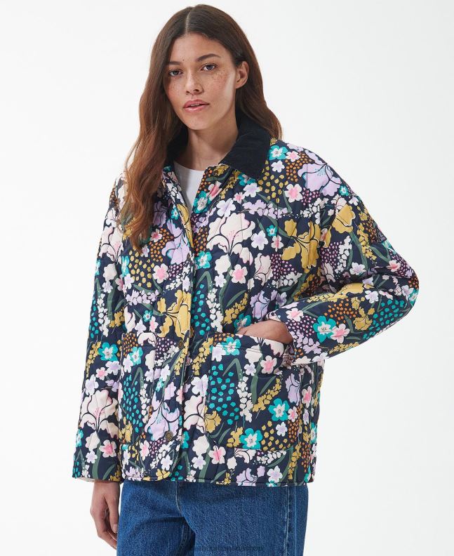 Barbour Clothing Women BoTanical Wonder Print/Dark Navy Printed Delphinium Quilted Jacket 2BB2F1438