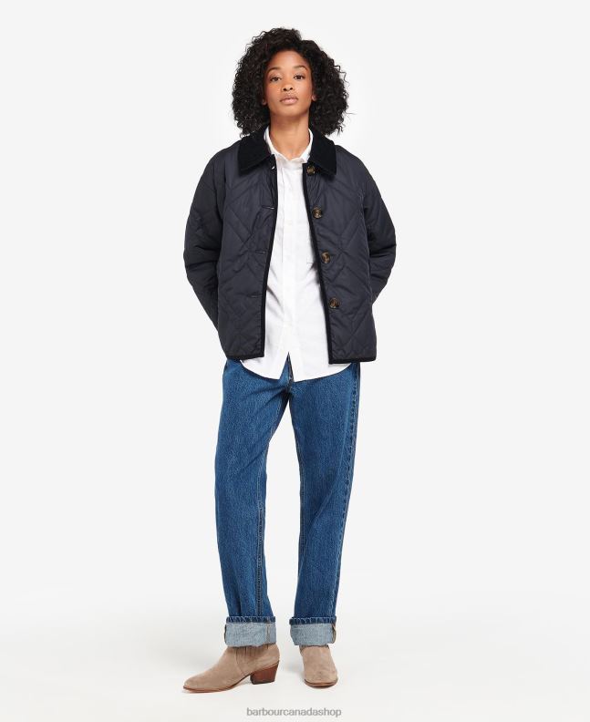 Barbour Clothing Women Dark Navy/Ancient Poplar Barrhead Quilted Shacket 2BB2F1425