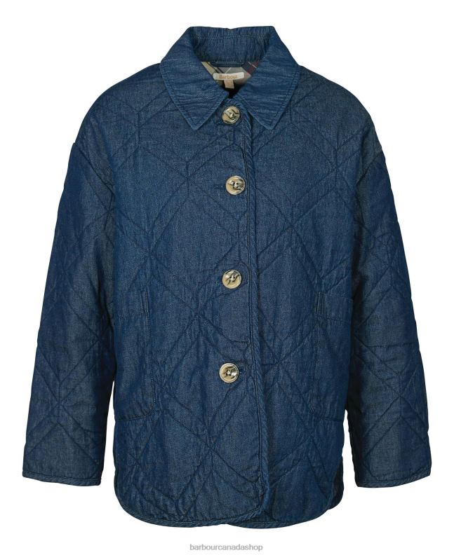Barbour Clothing Women Dark Wash/Dress Indigo Denim Barrhead Quilted Shacket 2BB2F1422