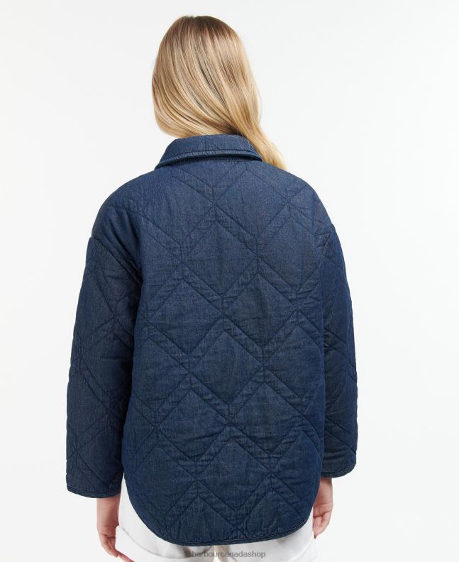 Barbour Clothing Women Dark Wash/Dress Indigo Denim Barrhead Quilted Shacket 2BB2F1422