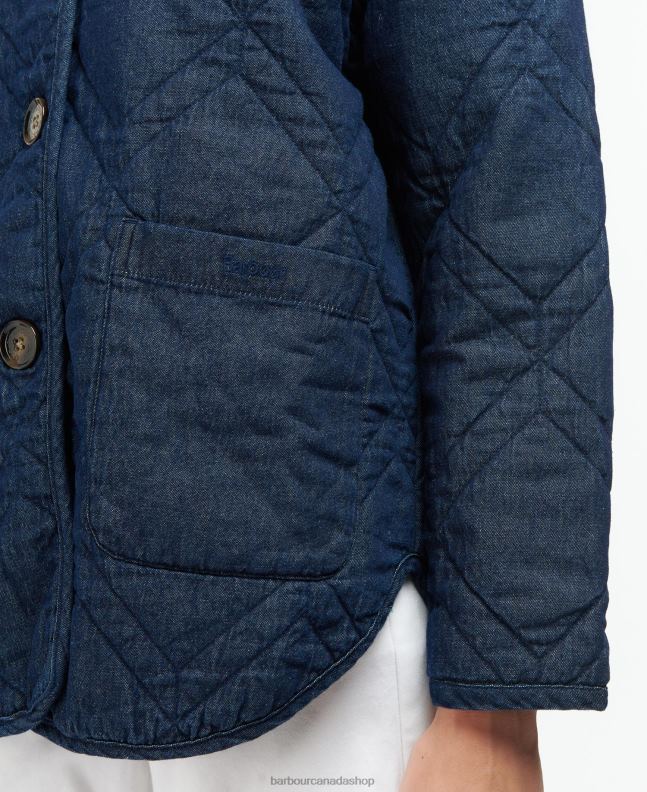 Barbour Clothing Women Dark Wash/Dress Indigo Denim Barrhead Quilted Shacket 2BB2F1422