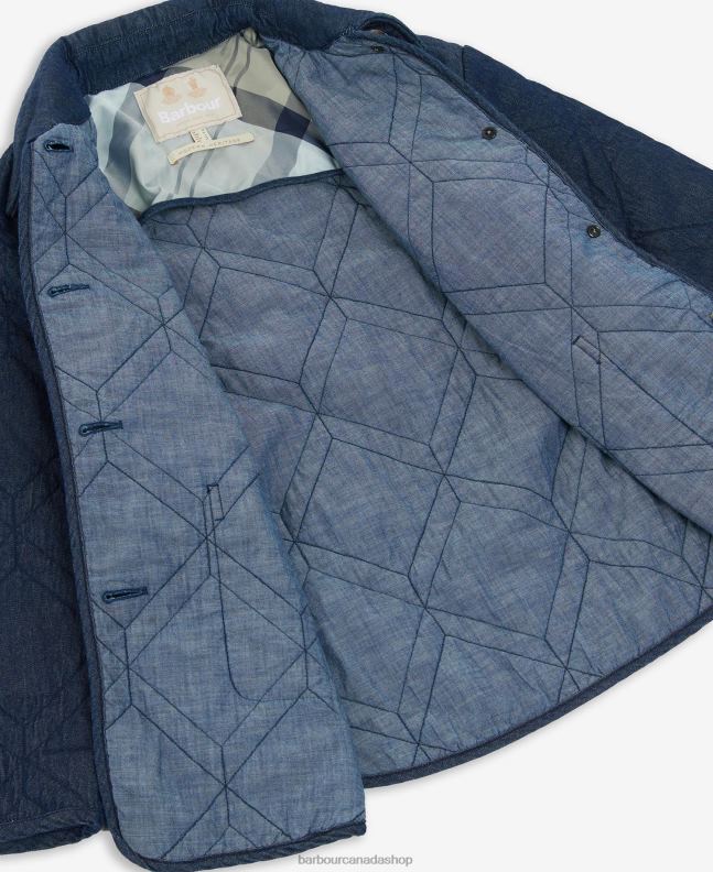 Barbour Clothing Women Dark Wash/Dress Indigo Denim Barrhead Quilted Shacket 2BB2F1422