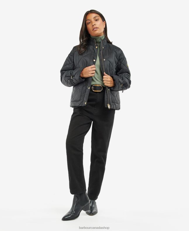 Barbour Clothing Women Midnight Green/Midnight Green Check Falkenberg Quilted Jacket 2BB2F1452