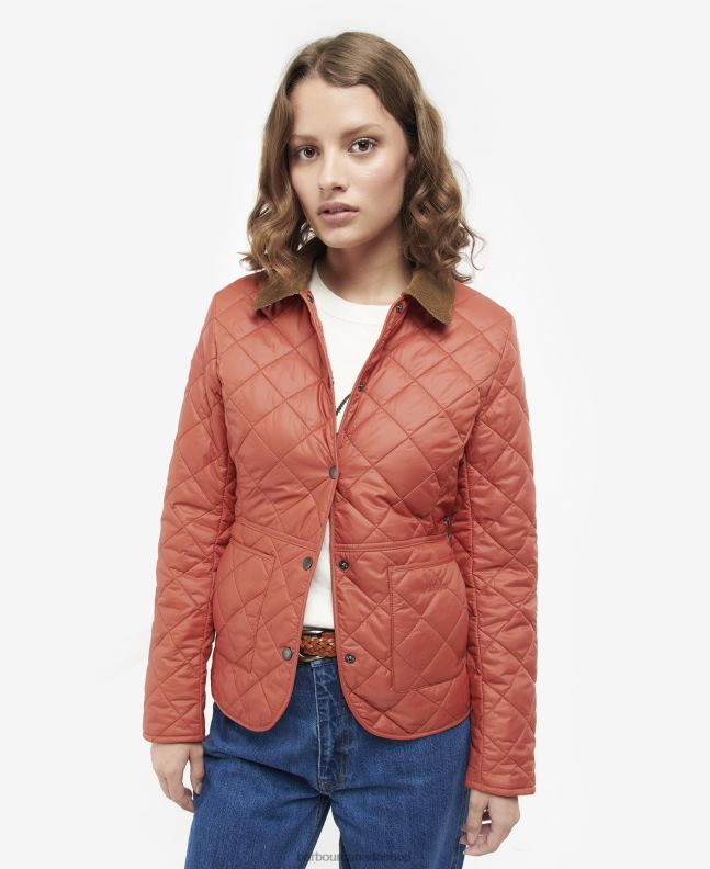 Barbour Clothing Women Navy/Pale Pink Deveron Quilted Jacket 2BB2F1444