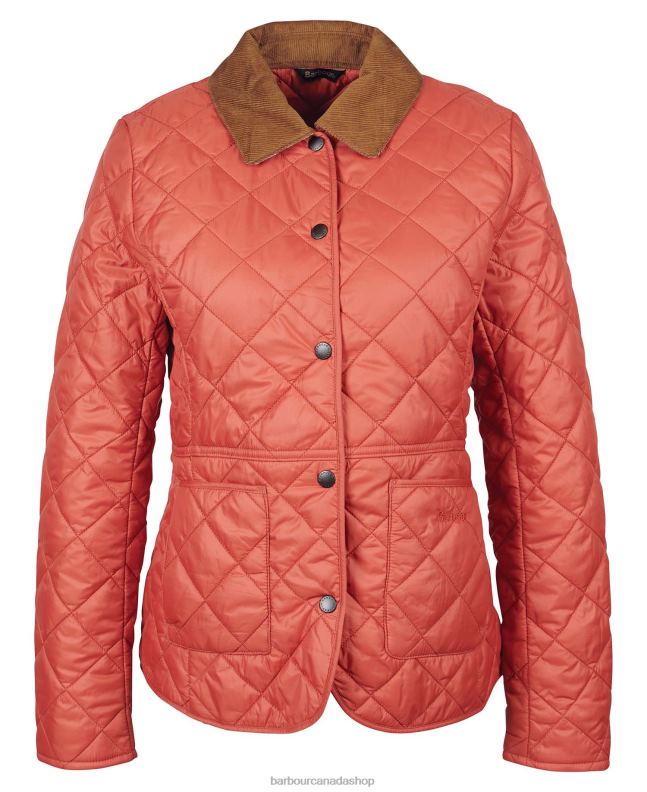 Barbour Clothing Women Navy/Pale Pink Deveron Quilted Jacket 2BB2F1444