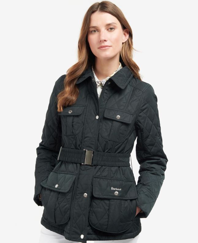 Barbour Clothing Women Olive/Ancient Belted Defence Quilted Jacket 2BB2F1488
