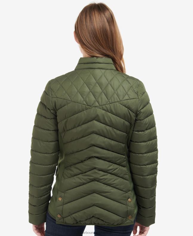 Barbour Clothing Women Olive/Olive Marl Stretch Cavalry Quilted Jacket 2BB2F1411