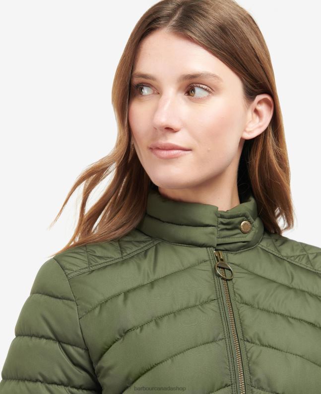 Barbour Clothing Women Olive/Olive Marl Stretch Cavalry Quilted Jacket 2BB2F1411