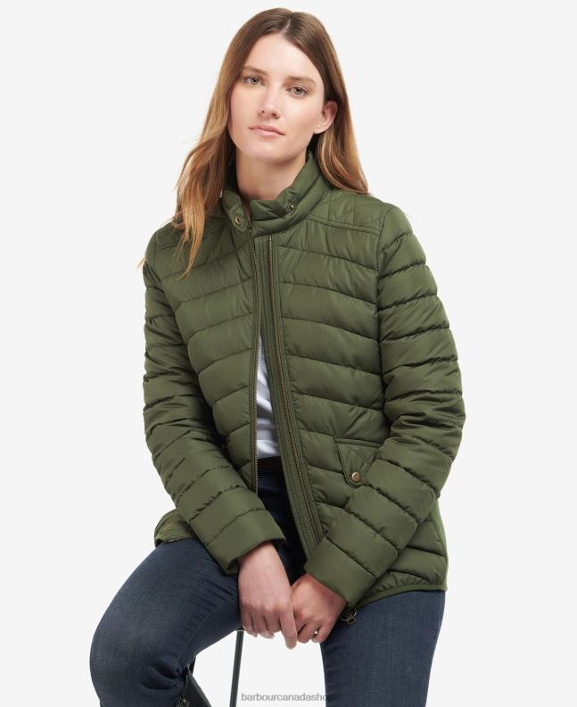 Barbour Clothing Women Olive/Olive Marl Stretch Cavalry Quilted Jacket 2BB2F1411