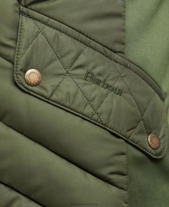 Barbour Clothing Women Olive/Olive Marl Stretch Cavalry Quilted Jacket 2BB2F1411