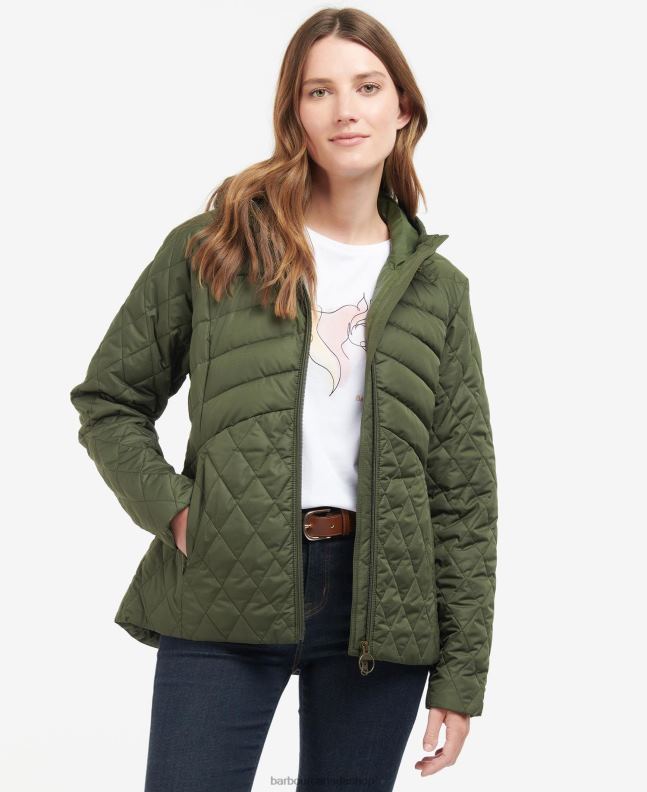 Barbour Clothing Women Olive Regia Quilted Jacket 2BB2F1494
