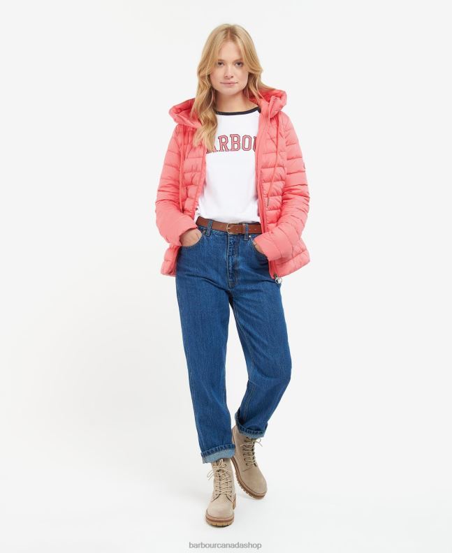 Barbour Clothing Women Pink Punch Coraline Quilted Jacket 2BB2F1427