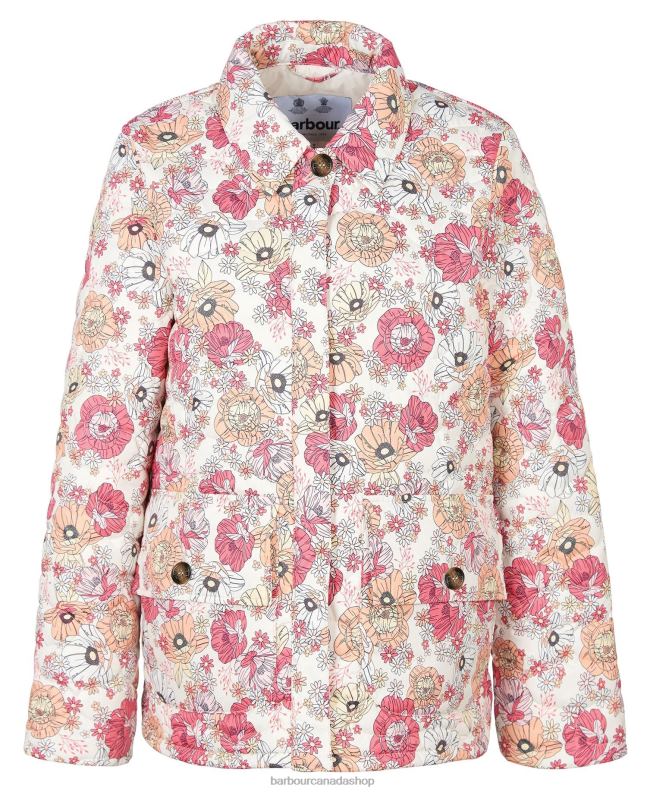 Barbour Clothing Women Retro Floral Yarrow/Olive Tree Printed Leilani Quilted Jacket 2BB2F1479