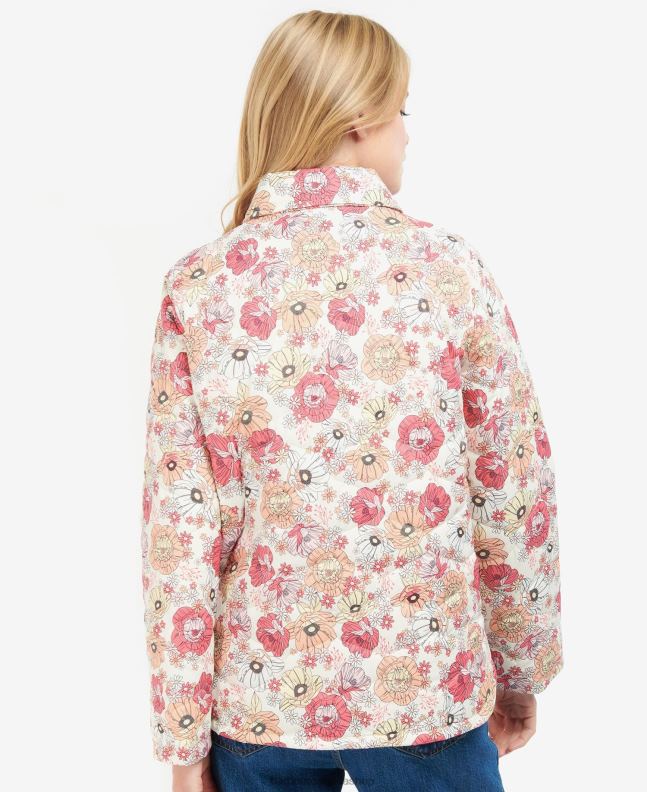 Barbour Clothing Women Retro Floral Yarrow/Olive Tree Printed Leilani Quilted Jacket 2BB2F1479
