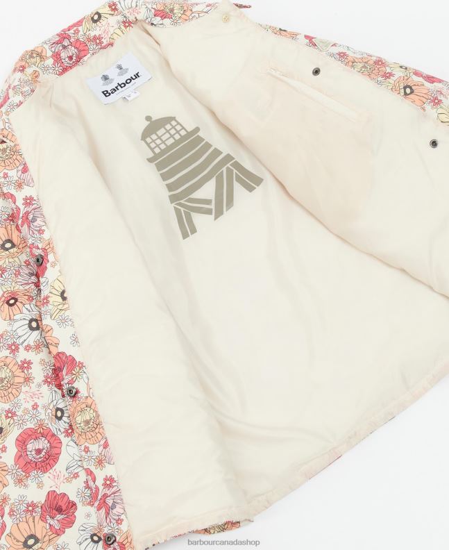 Barbour Clothing Women Retro Floral Yarrow/Olive Tree Printed Leilani Quilted Jacket 2BB2F1479