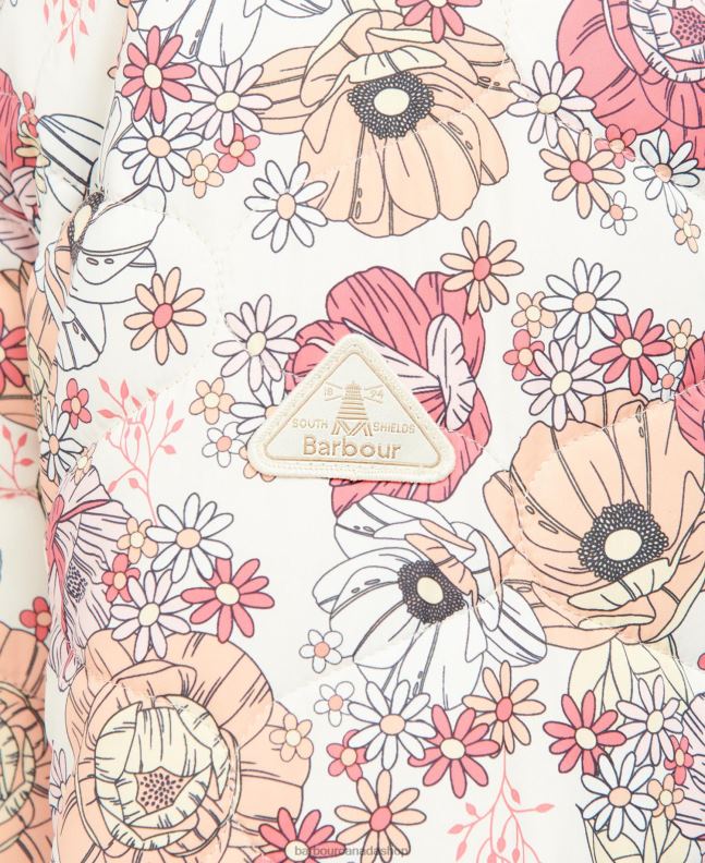 Barbour Clothing Women Retro Floral Yarrow/Olive Tree Printed Leilani Quilted Jacket 2BB2F1479