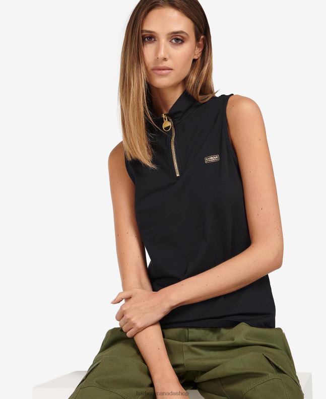 Barbour Clothing Women Classic Black Kasuki Half-Zip Top 2BB2F1672