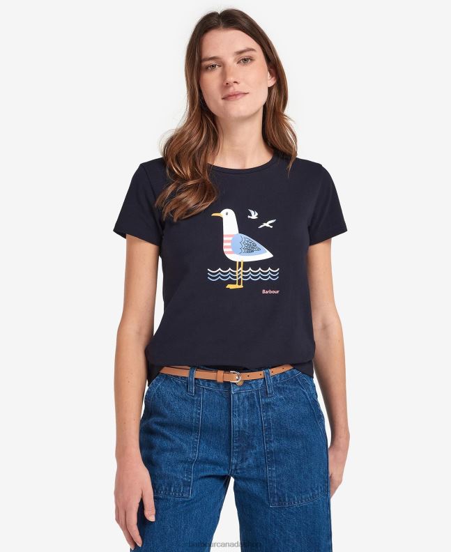 Barbour Clothing Women Classic Navy Merseyside T-Shirt 2BB2F1741