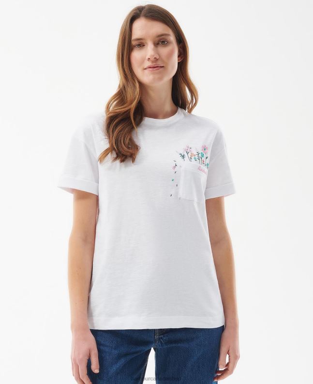 Barbour Clothing Women Classic White Evergreen T-Shirt 2BB2F1655