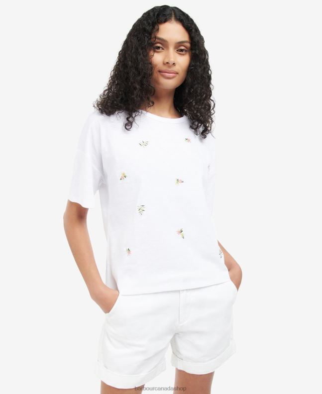 Barbour Clothing Women Classic White Nahla T-Shirt 2BB2F1754