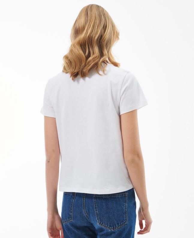 Barbour Clothing Women Classic White Northumberland T-Shirt 2BB2F1680