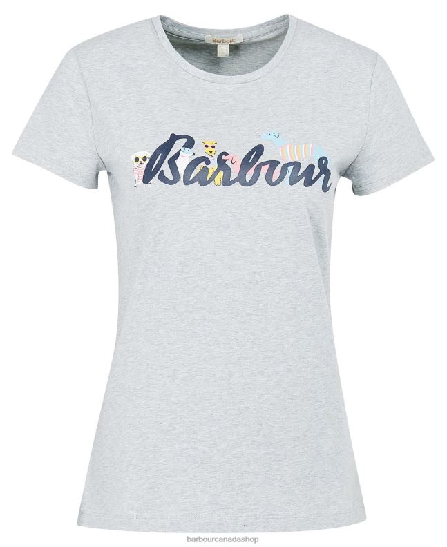 Barbour Clothing Women Light Grey Marl Southport T-Shirt 2BB2F1734