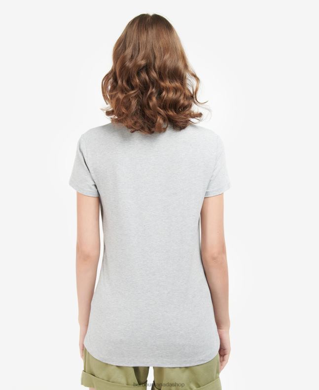 Barbour Clothing Women Light Grey Marl Southport T-Shirt 2BB2F1734