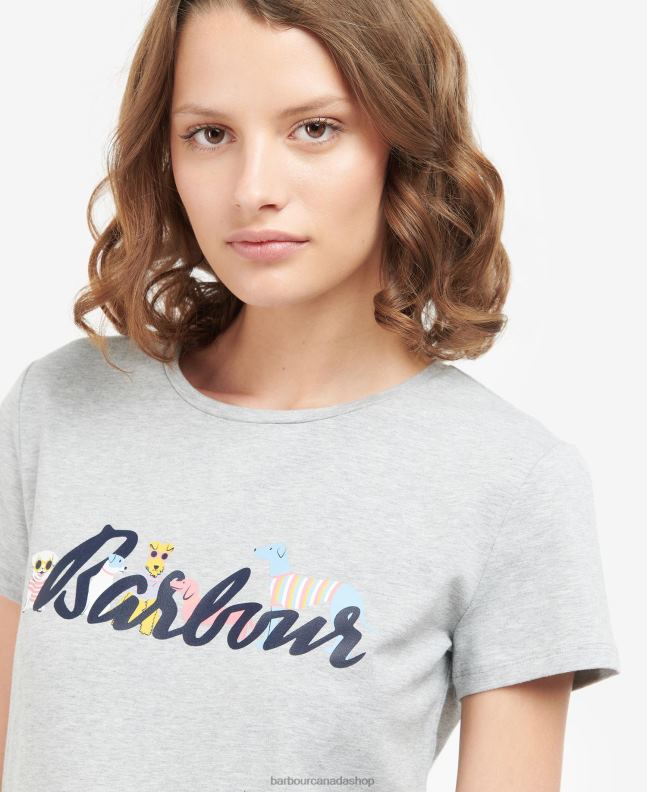 Barbour Clothing Women Light Grey Marl Southport T-Shirt 2BB2F1734