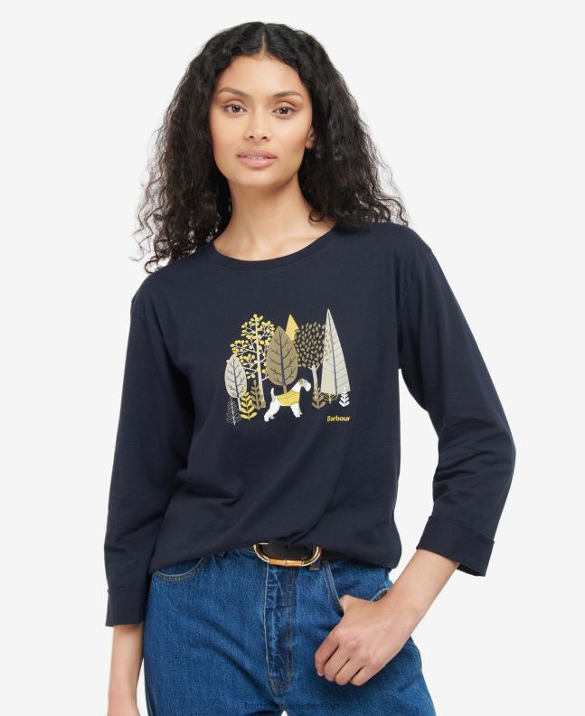 Barbour Clothing Women Navy Burne T-Shirt 2BB2F1709