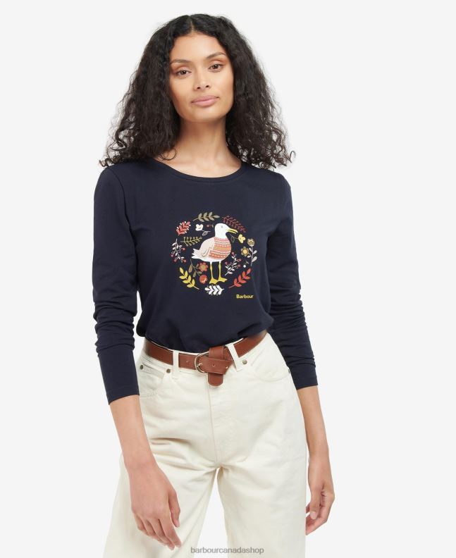Barbour Clothing Women Navy Langstone T-Shirt 2BB2F1727