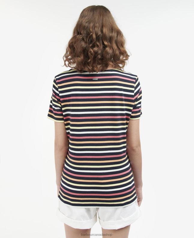 Barbour Clothing Women Navy Multistripe Short-Sleeved Bradley Top 2BB2F1690