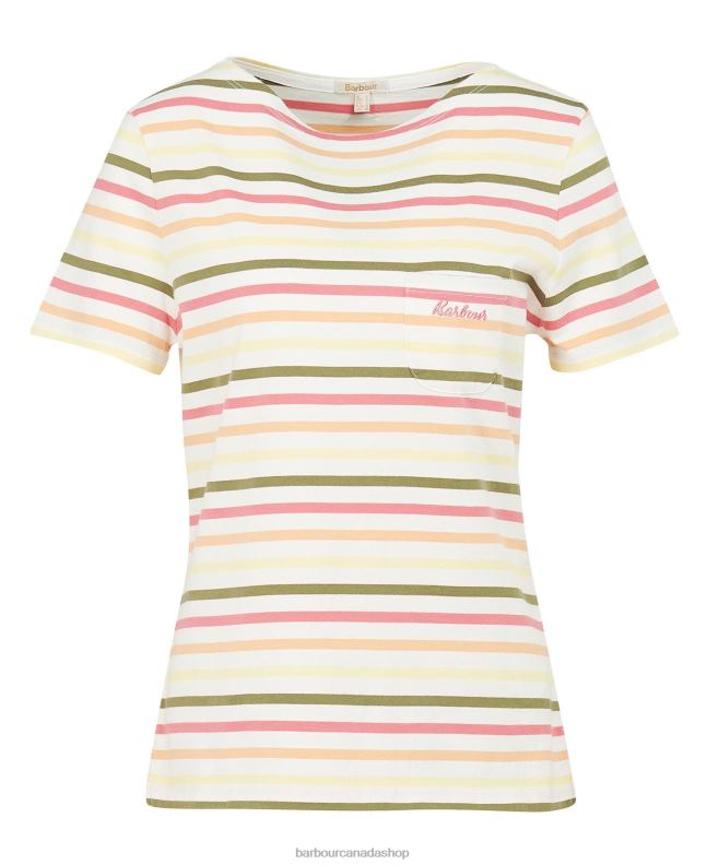Barbour Clothing Women Navy Multistripe Short-Sleeved Bradley Top 2BB2F1755