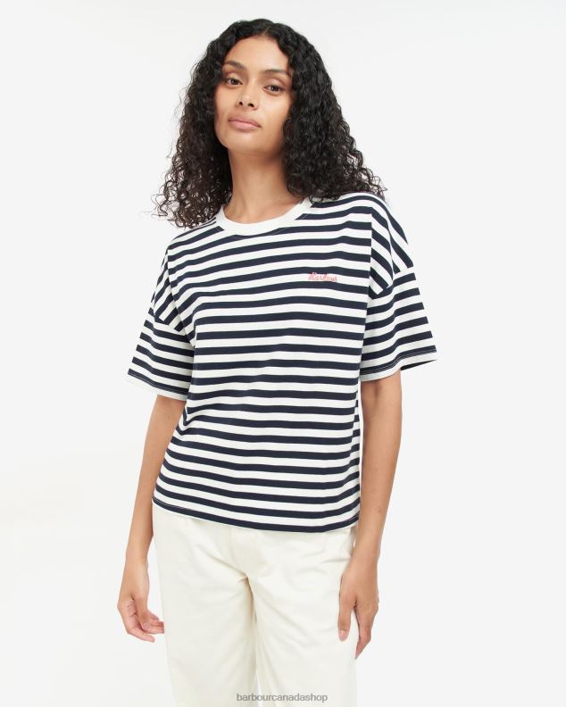 Barbour Clothing Women Navy Stripe Adria Top 2BB2F1684