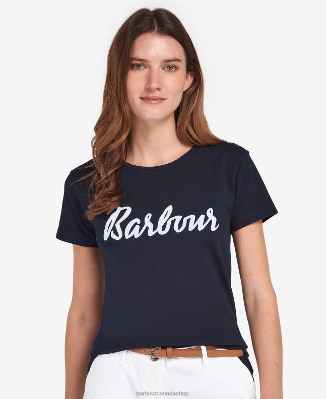 Barbour Clothing Women Navy/White Otterburn T-Shirt 2BB2F1695