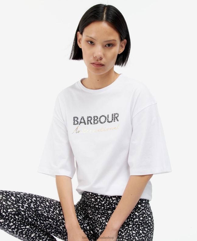 Barbour Clothing Women Optic White Pavilion T-Shirt 2BB2F1701