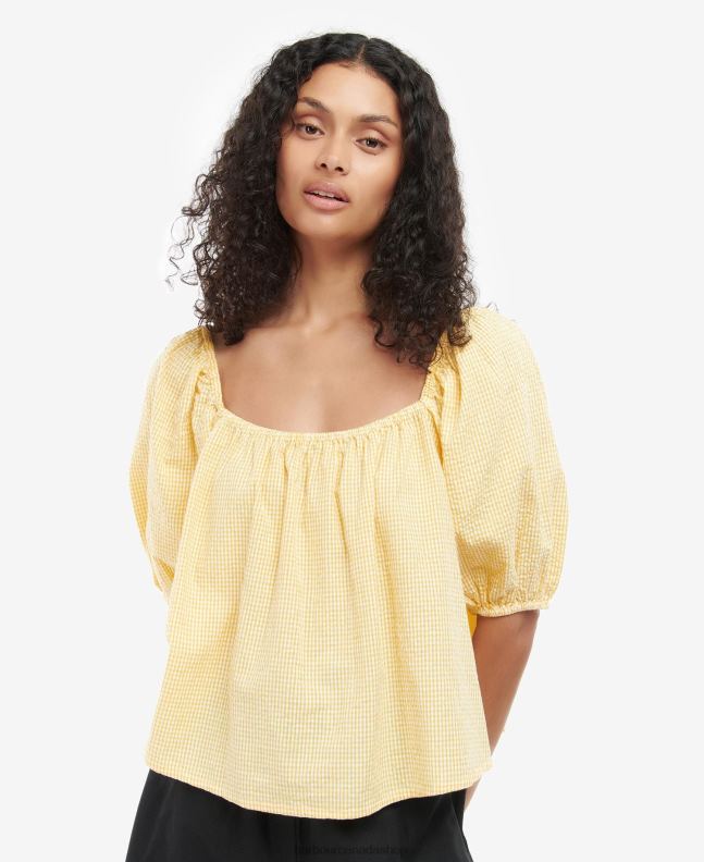 Barbour Clothing Women Sunrise Yellow Abbey Top 2BB2F1593
