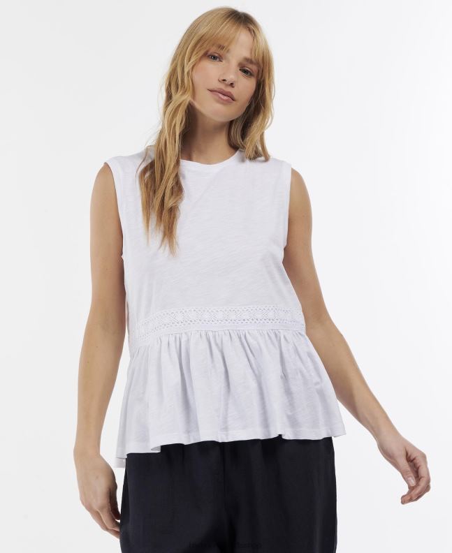 Barbour Clothing Women White Willow Top 2BB2F1723