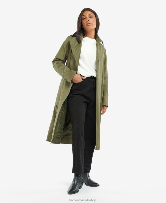 Barbour Clothing Women Black/Northumberland Check Powerbuilt Waterproof Trench Coat 2BB2F1534