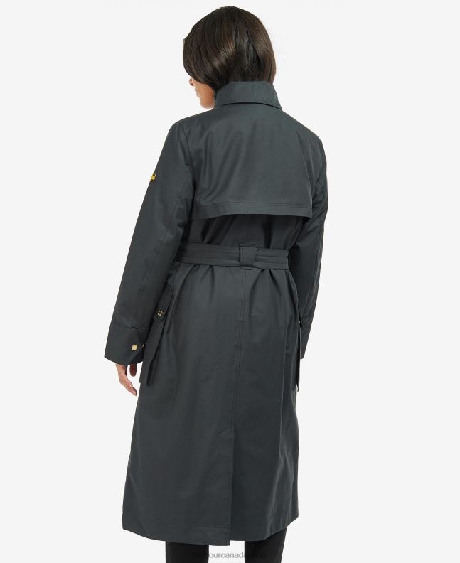 Barbour Clothing Women Black/Northumberland Check Powerbuilt Waterproof Trench Coat 2BB2F1538