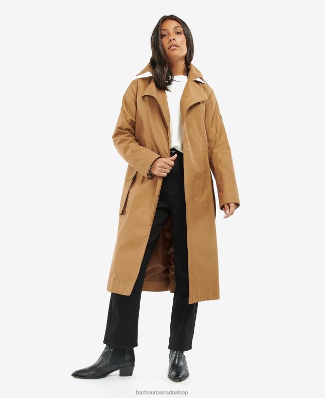 Barbour Clothing Women Black/Northumberland Check Powerbuilt Waterproof Trench Coat 2BB2F1540