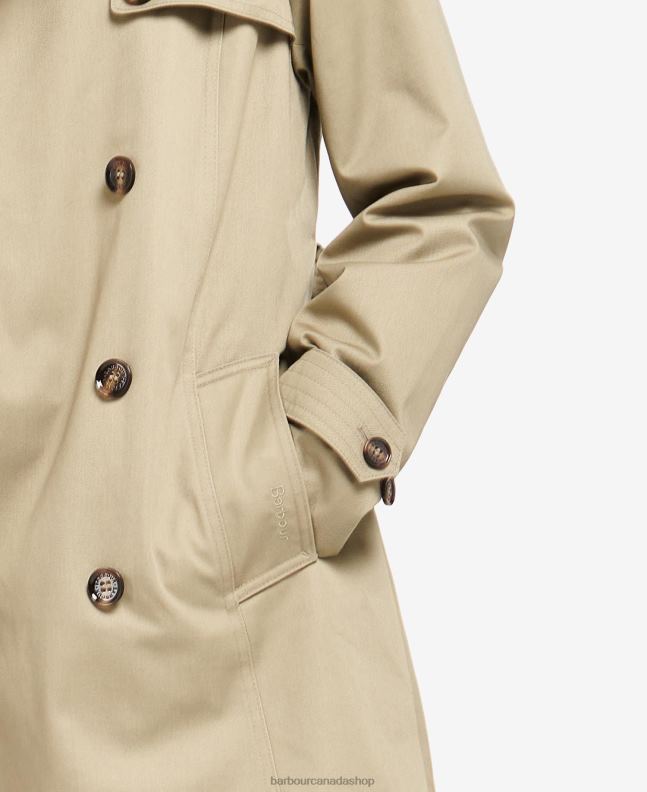 Barbour Clothing Women Dark Navy/Ancient Poplar Short Greta Showerproof Trench Coat 2BB2F1526