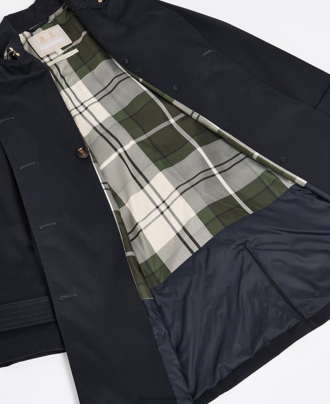 Barbour Clothing Women Dark Navy/Ancient Poplar Short Greta Showerproof Trench Coat 2BB2F1528