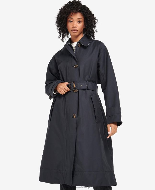 Barbour Clothing Women Dark Navy/Ancient Poplar Somerland Trench Coat 2BB2F1533