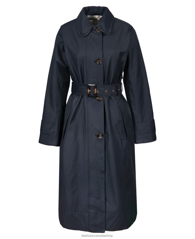Barbour Clothing Women Dark Navy/Ancient Poplar Somerland Trench Coat 2BB2F1533