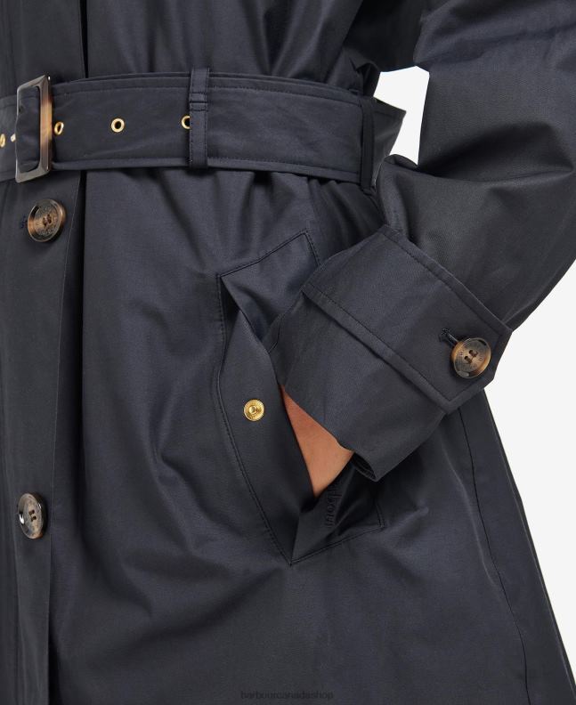 Barbour Clothing Women Dark Navy/Ancient Poplar Somerland Trench Coat 2BB2F1533