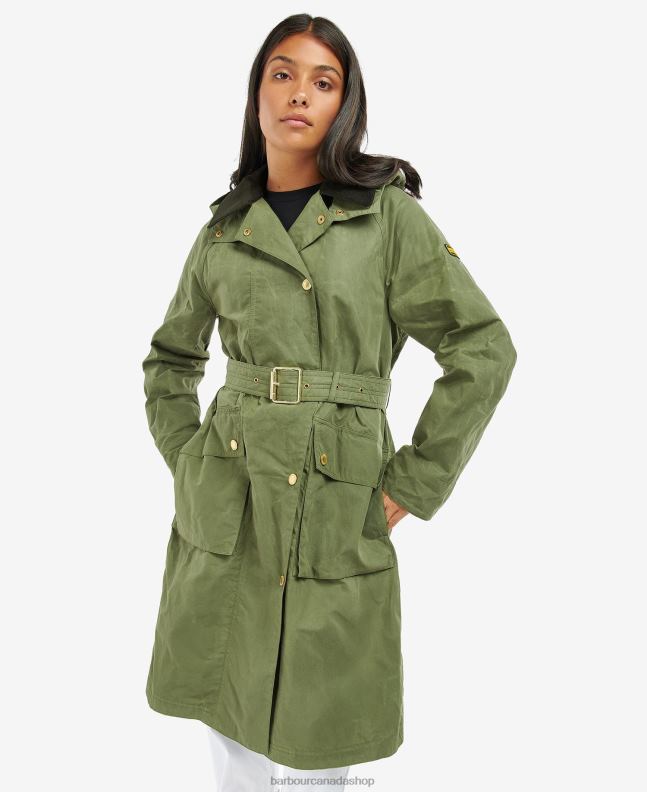 Barbour Clothing Women Midnight Green/Midnight Green Check Rossin Showerproof Trench Coat 2BB2F1539