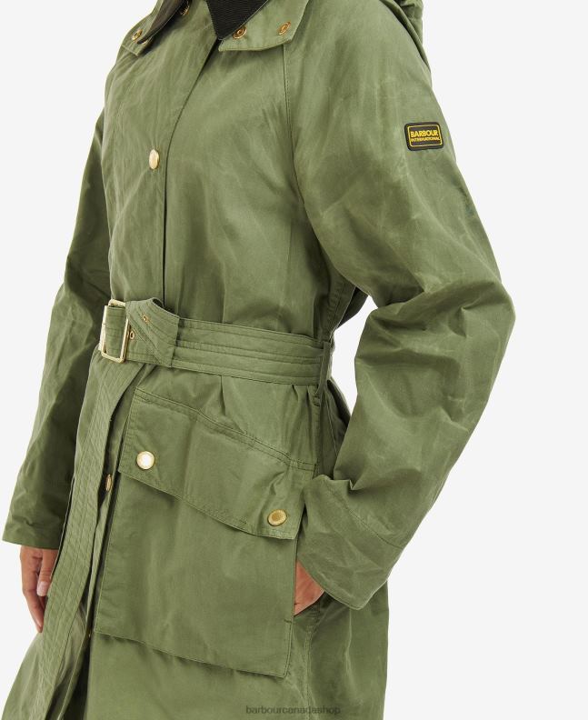 Barbour Clothing Women Midnight Green/Midnight Green Check Rossin Showerproof Trench Coat 2BB2F1539